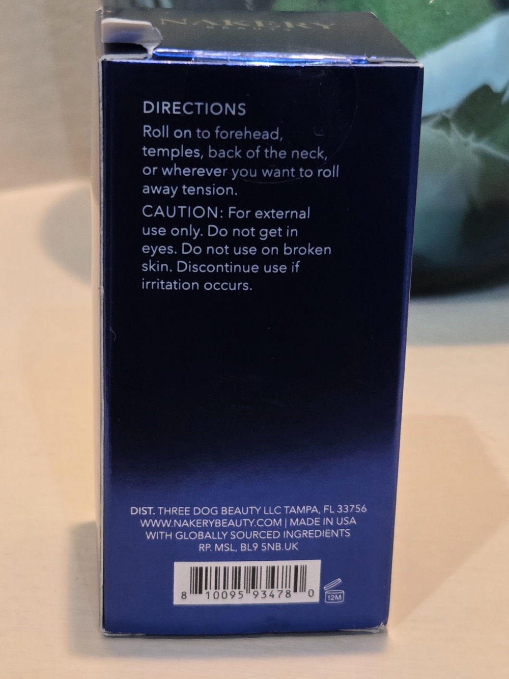 Nakery Beauty SkinRecovery Tension Relief Roll-On Peppermint Oil Magnesium 1 oz - Picture 2 of 3